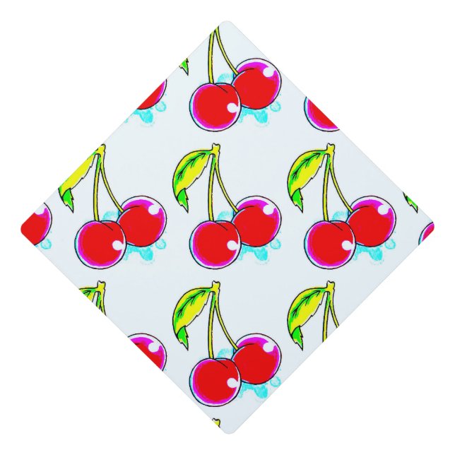 Two red cherries pattern Thunder_Cove Graduation Cap Topper (Front)