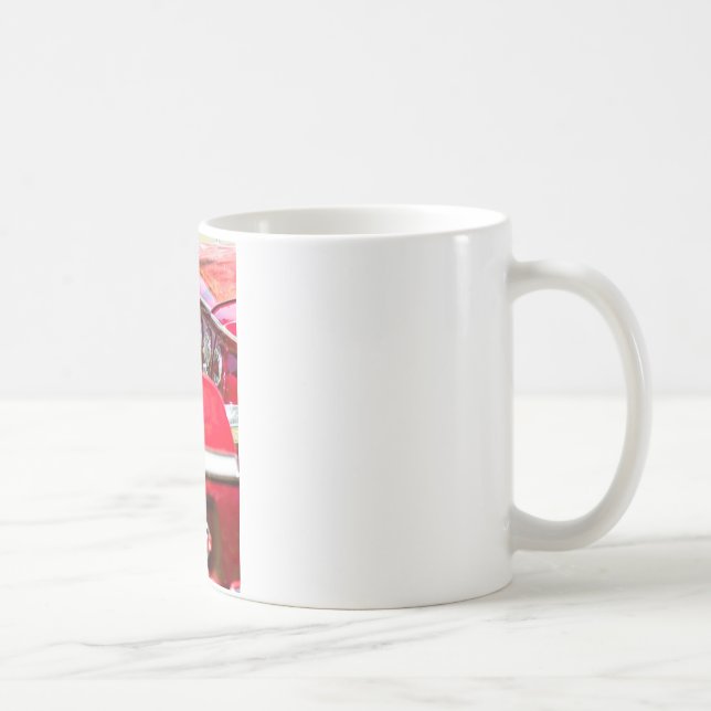 Two Red Chevy Impalas with Lights Coffee Mug (Right)