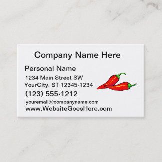Two Red Chili Peppers on Side Business Card