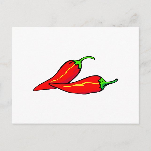 Two Red Chili Peppers on Side Postcard (Front)