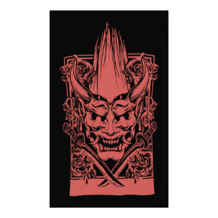 Two Red Demons with Swords Photo Print