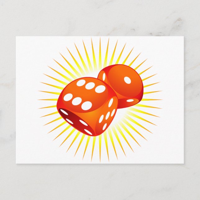 Two red dices. postcard (Front)