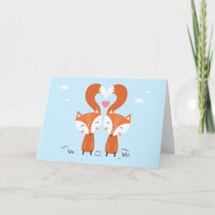 Two Red Foxes Holiday Card