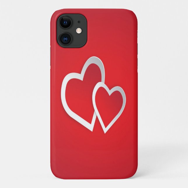 Two Red Hearts Case-Mate iPhone Case (Back)