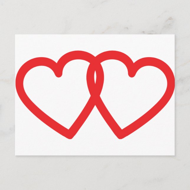two red hearts icon postcard (Front)