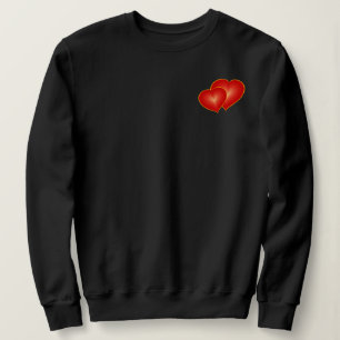 Two Red Hearts, Modern Digital Art Graphic Sweatshirt