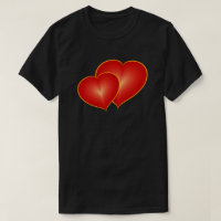Two Red Hearts, Modern Digital Art Graphic