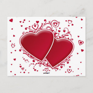 Two Red Hearts Postcard