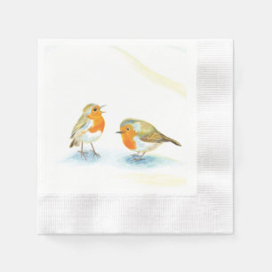 Two Red Robins Napkin