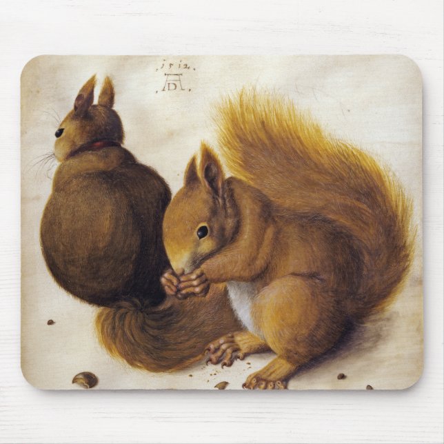Two Red Squirrels (by Albrecht Dürer) Mouse Pad (Front)