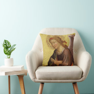 Two Renaissance Angels by Master of Bambino Vispo Throw Pillow