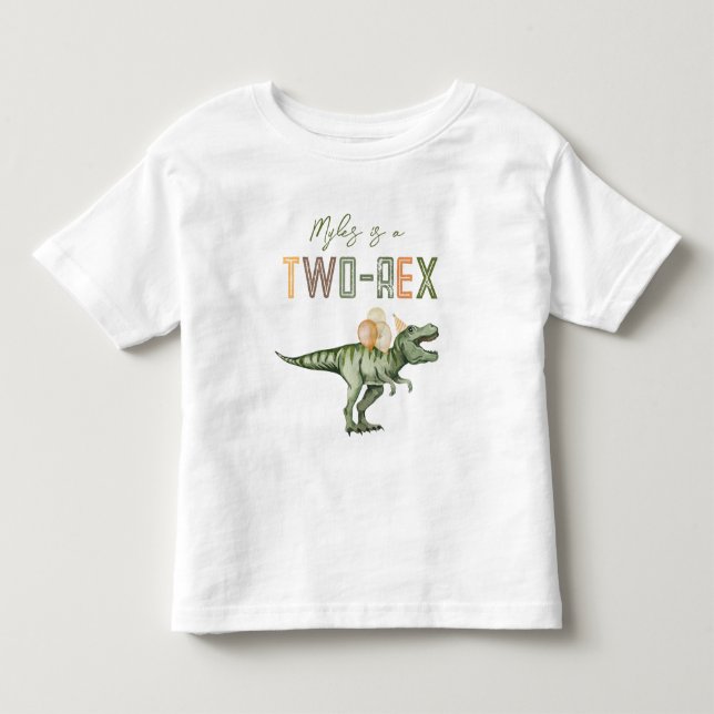 Two-Rex Birthday Party Shirt (Front)