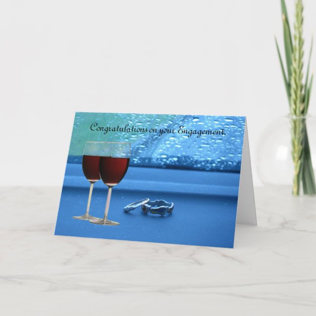 Two rings Engagement Card. Card (Front)