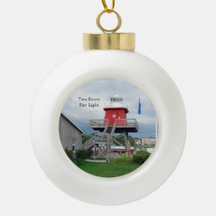 Two Rivers Pier Light snowflake or ball ornament