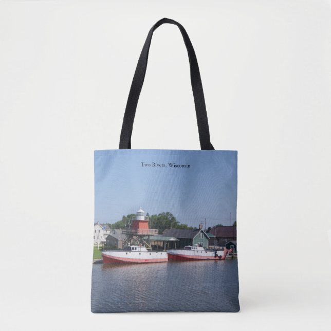 Two Rivers, Wisconsin all over bag (Front)