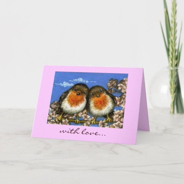 two robins love card (Front)