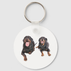two rottweilers, keychain