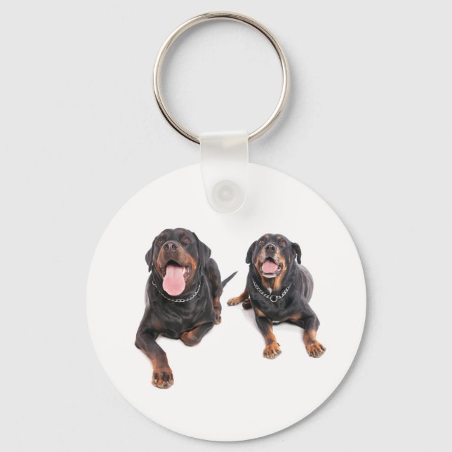 two rottweilers, keychain (Front)