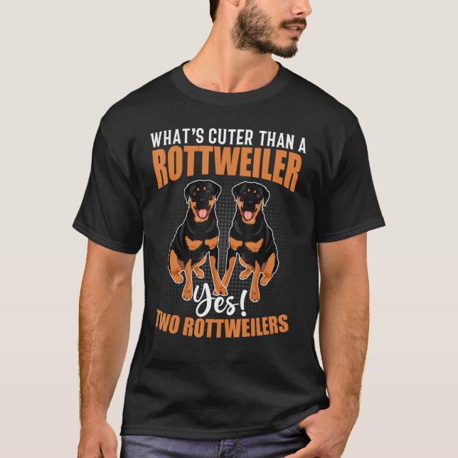 Two Rottweilers   Rottweiler Dog T-Shirt (Front)