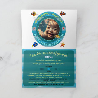 Two-rrific Party Custom Folded Horizontal Invite