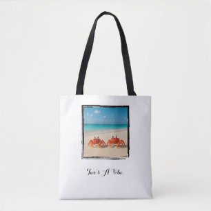 Two’s A Vibe – Minimalist Crab Tote Bag