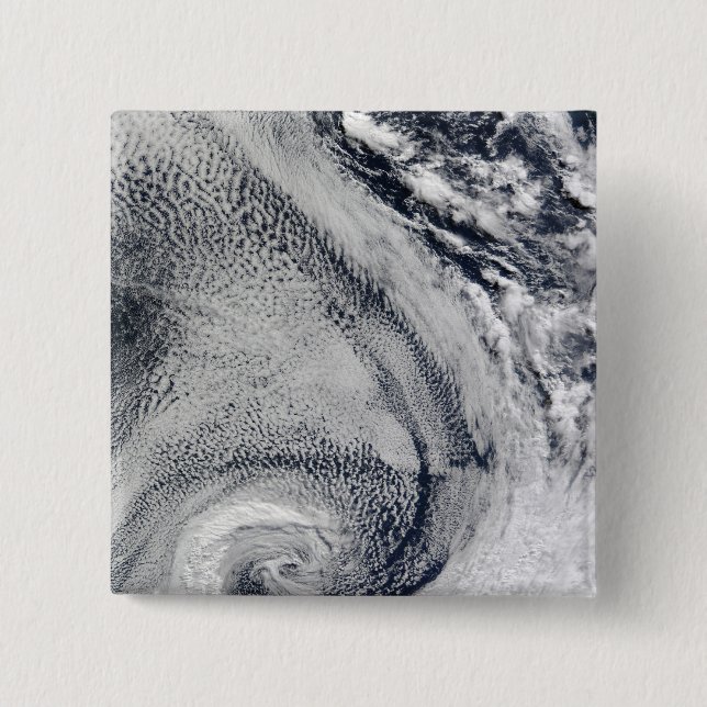 Two S-Shaped Polar Hurricanes 2 Inch Square Button (Front)