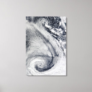 Two S-Shaped Polar Hurricanes Canvas Print