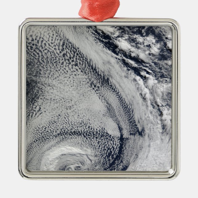 Two S-Shaped Polar Hurricanes Metal Ornament (Front)