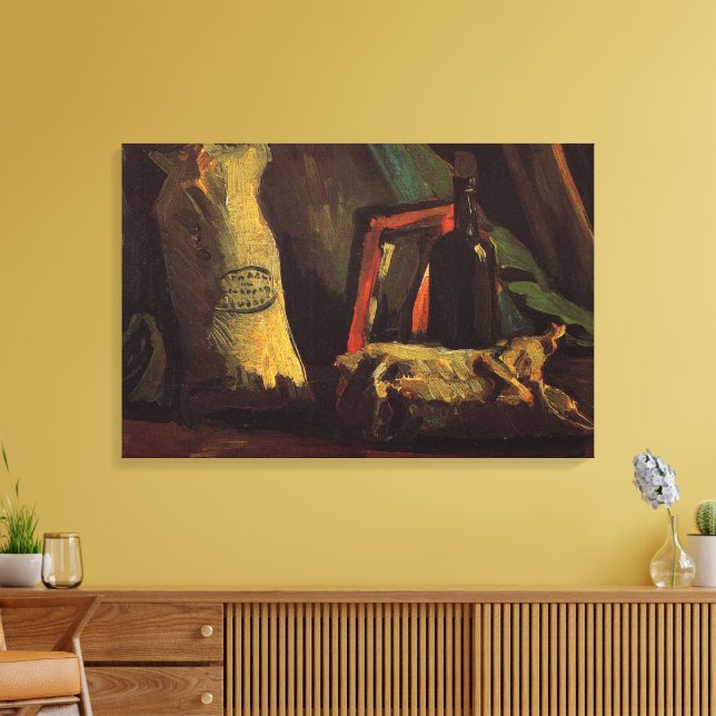 Two Sacks and a Bottle by Vincent van Gogh Canvas Print (Insitu(LivingRoom))