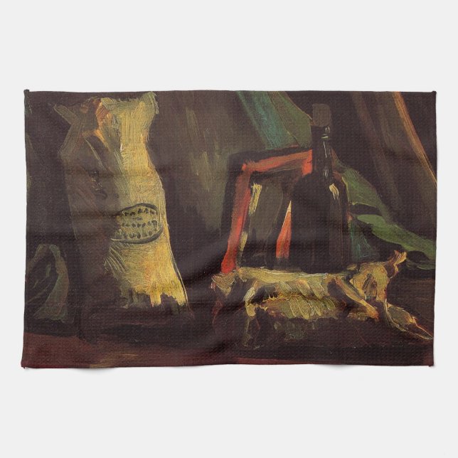 Two Sacks and a Bottle by Vincent van Gogh Kitchen Towel (Horizontal)