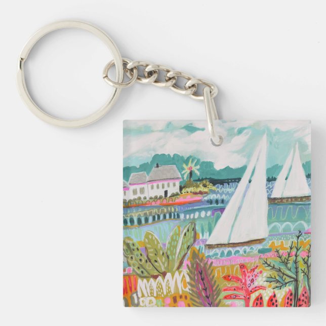 Two Sailboats Keychain (Front)