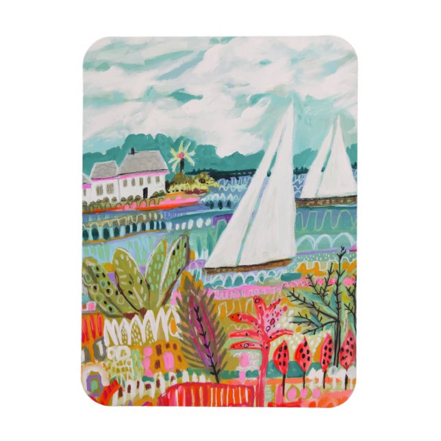 Two Sailboats Magnet (Vertical)