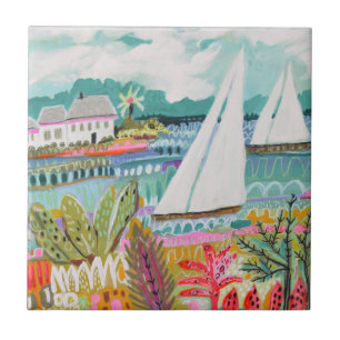 Two Sailboats Tile