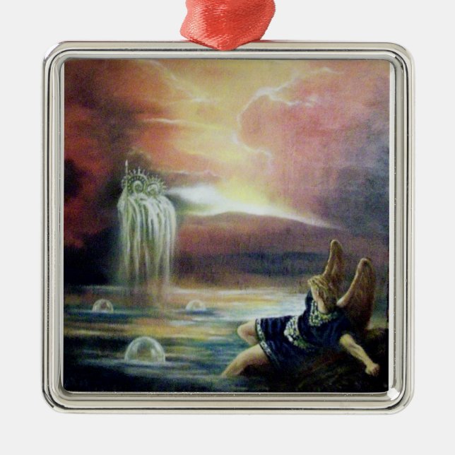 TWO SAINT JOHN AND FALLEN ANGEL METAL ORNAMENT (Front)