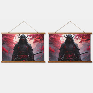 Two same samurai hanging tapestry
