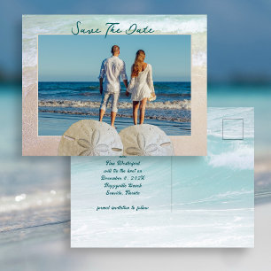 Two Sand Dollars Photo Save the Date Postcards