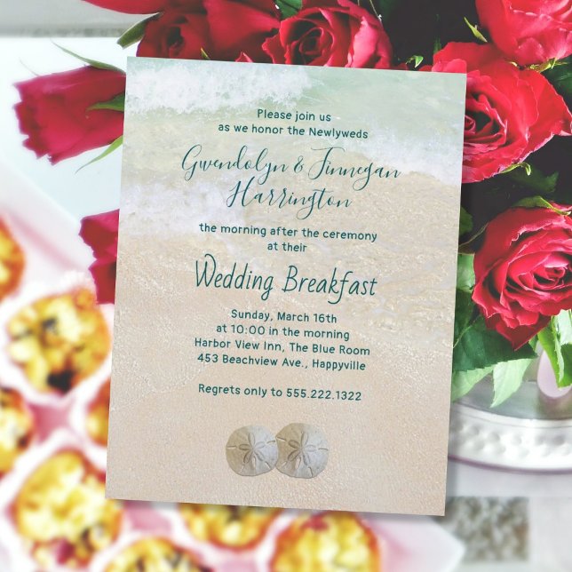 Two Sand Dollars Wedding Breakfast Invitation (Creator Uploaded)