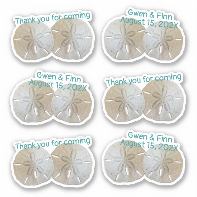 Two Sand Dollars Wedding Thank You Shaped (Front)