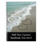 Two Sand Hearts on the Beach, Romantic Ocean