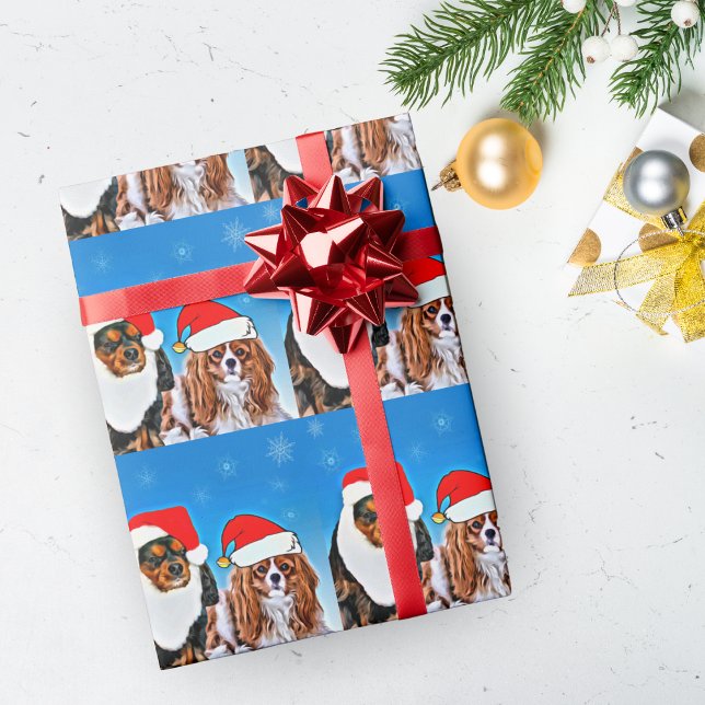 Two Santa Cavalier King Charles Spaniels Paper (Creator Uploaded)