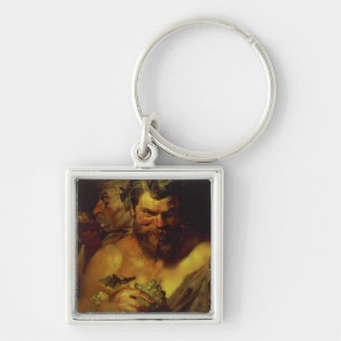 Two Satyrs (oil on panel) Keychain