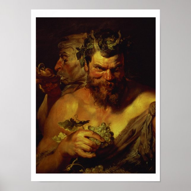 Two Satyrs (oil on panel) Poster (Front)