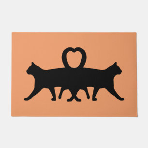 Two Scary Cat Halloween Doormat