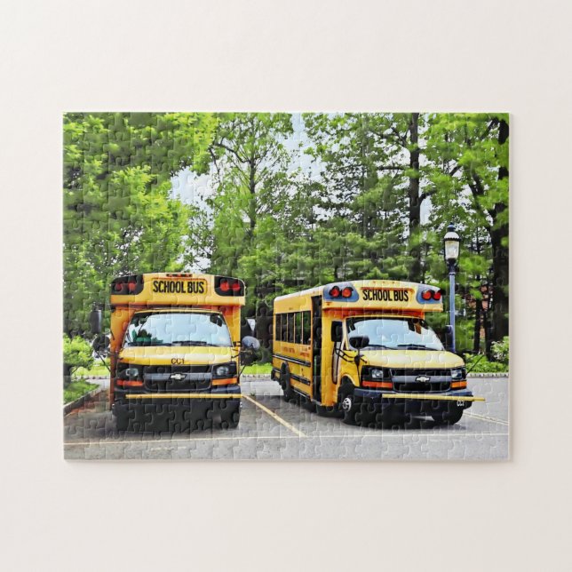 Two School Buses Jigsaw Puzzle (Horizontal)