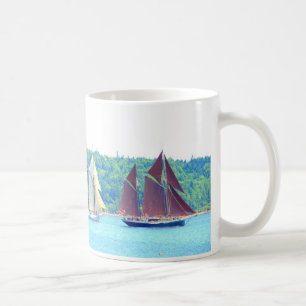 two schooners sailing mug