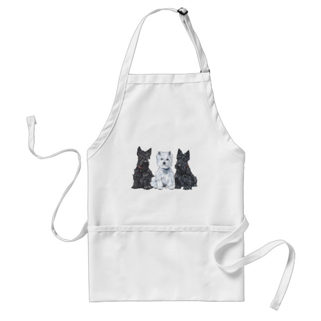 Two Scotties and a Westie Standard Apron (Front)