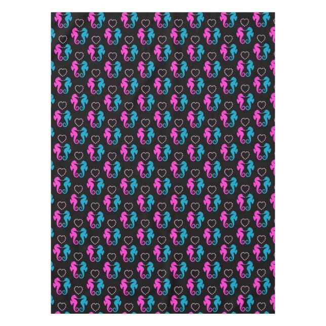 Two sea horses in love tablecloth (Front)