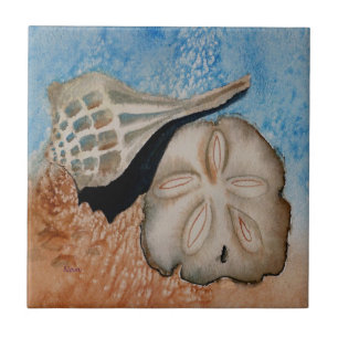Two Sea Shells from the Ocean Tile
