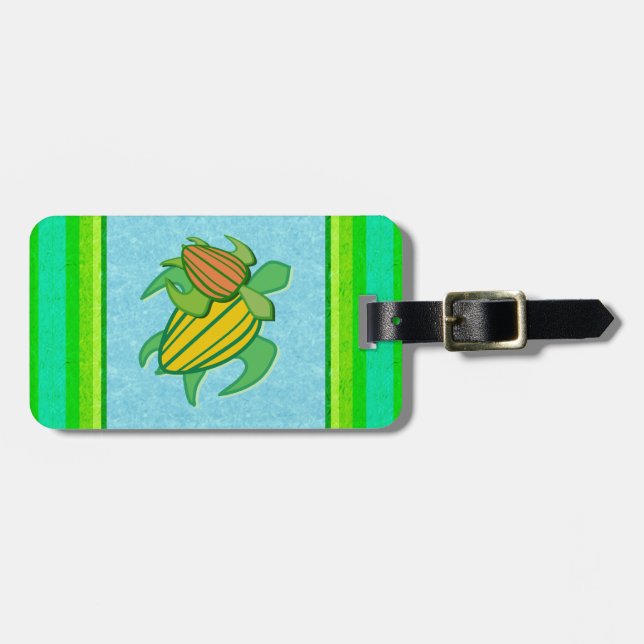 Two Sea Turtles Luggage Tag (Front Horizontal)