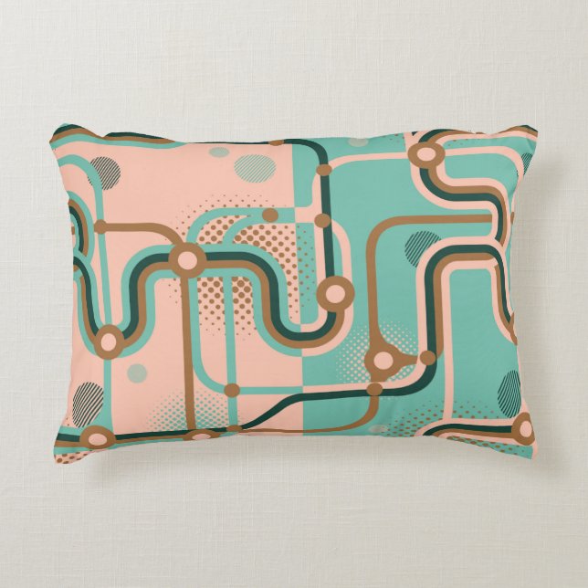 Two seamless patterns in different colours. Abstra Accent Pillow (Front)